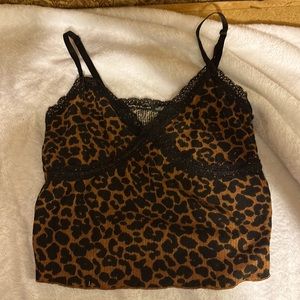 ‼️CHEETAH PRINT WITH BLACK LACE CROP TOP‼️